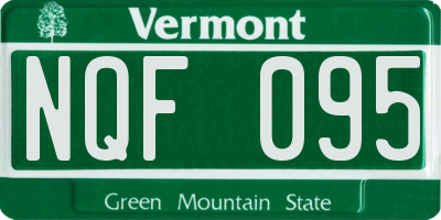 VT license plate NQF095