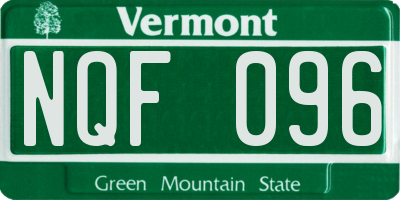 VT license plate NQF096