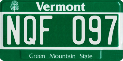 VT license plate NQF097