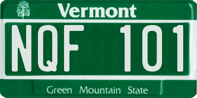 VT license plate NQF101