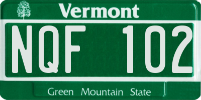 VT license plate NQF102