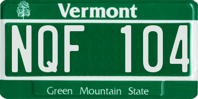 VT license plate NQF104