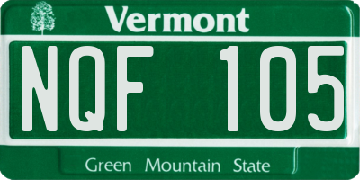 VT license plate NQF105