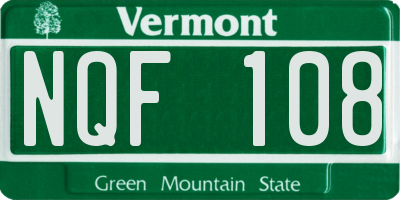 VT license plate NQF108