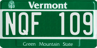 VT license plate NQF109