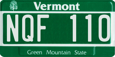 VT license plate NQF110