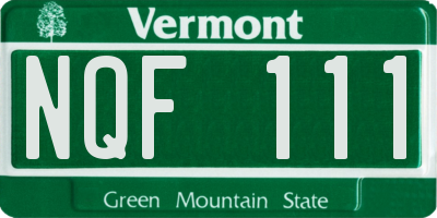 VT license plate NQF111