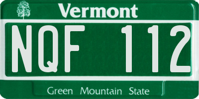 VT license plate NQF112