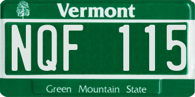 VT license plate NQF115