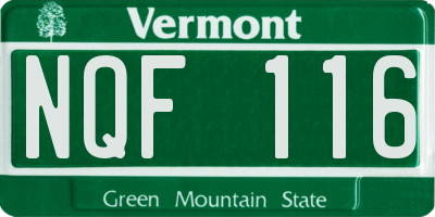 VT license plate NQF116