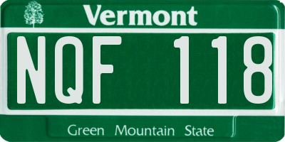 VT license plate NQF118