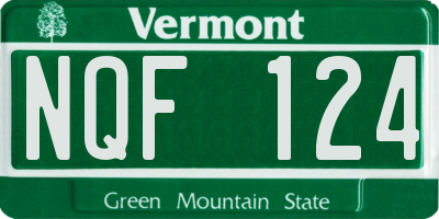 VT license plate NQF124