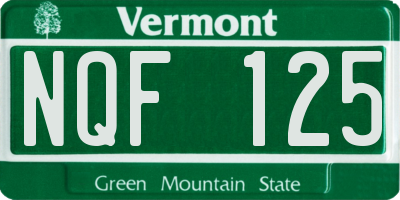 VT license plate NQF125