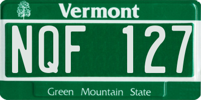 VT license plate NQF127