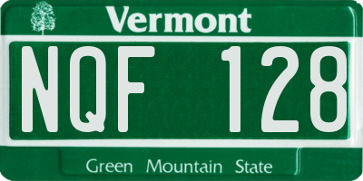 VT license plate NQF128
