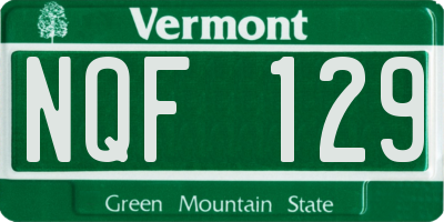 VT license plate NQF129