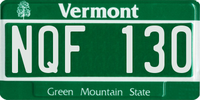 VT license plate NQF130