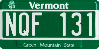 VT license plate NQF131