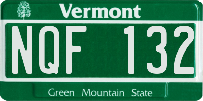 VT license plate NQF132