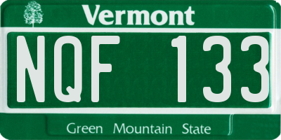 VT license plate NQF133