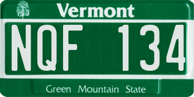 VT license plate NQF134