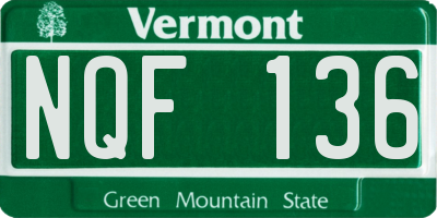 VT license plate NQF136