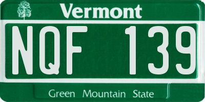 VT license plate NQF139