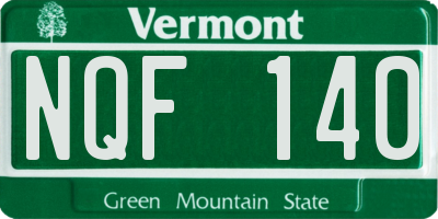 VT license plate NQF140
