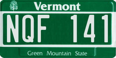 VT license plate NQF141