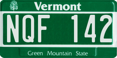 VT license plate NQF142