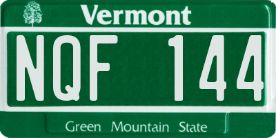 VT license plate NQF144