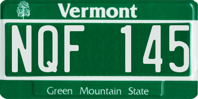 VT license plate NQF145