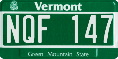 VT license plate NQF147
