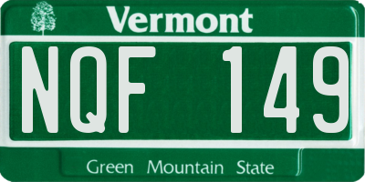 VT license plate NQF149