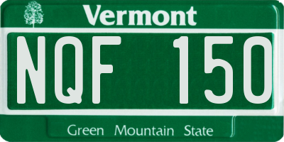 VT license plate NQF150