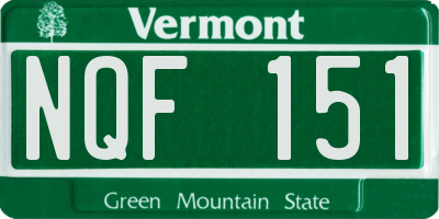 VT license plate NQF151
