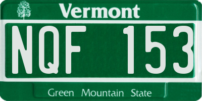 VT license plate NQF153