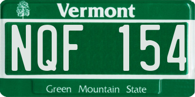 VT license plate NQF154