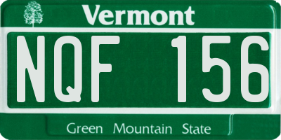 VT license plate NQF156
