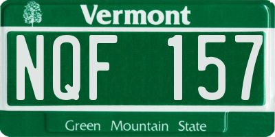 VT license plate NQF157