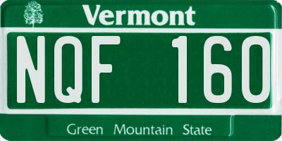 VT license plate NQF160