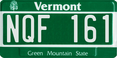 VT license plate NQF161