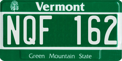 VT license plate NQF162