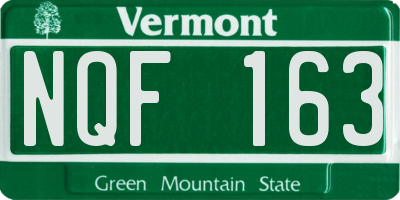 VT license plate NQF163