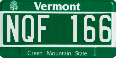 VT license plate NQF166