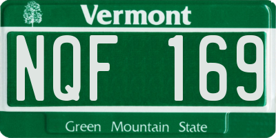 VT license plate NQF169