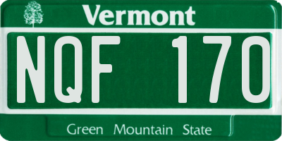 VT license plate NQF170