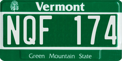 VT license plate NQF174