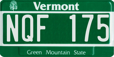 VT license plate NQF175