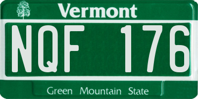VT license plate NQF176